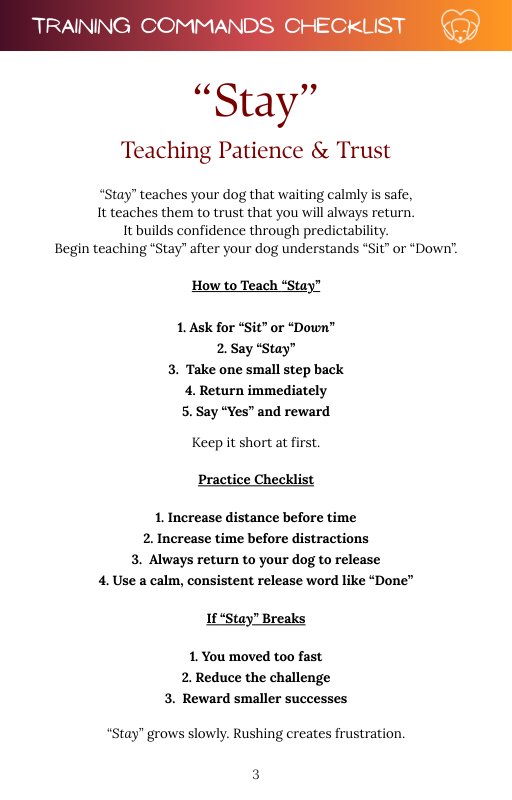 The Training Commands Checklist